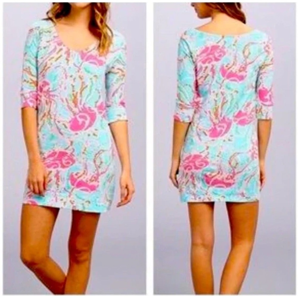 Lilly Pulitzer Eliza Mini T-Shirt Dress Size S Jellies Be Jammin Jellyfish Print